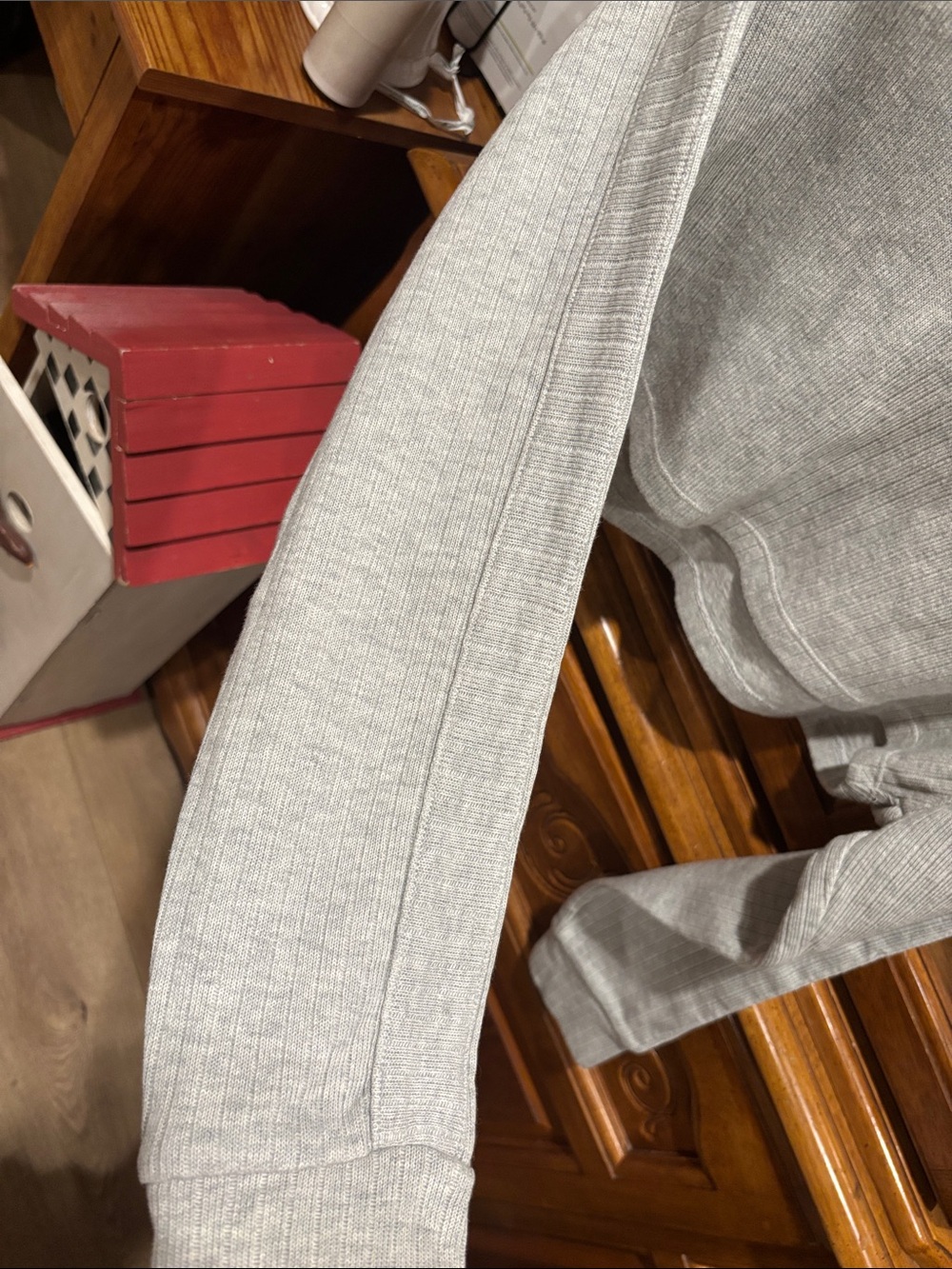 Nike Gray Ribbed Cropped Athletic Sweatshirt - Picture 7 of 8